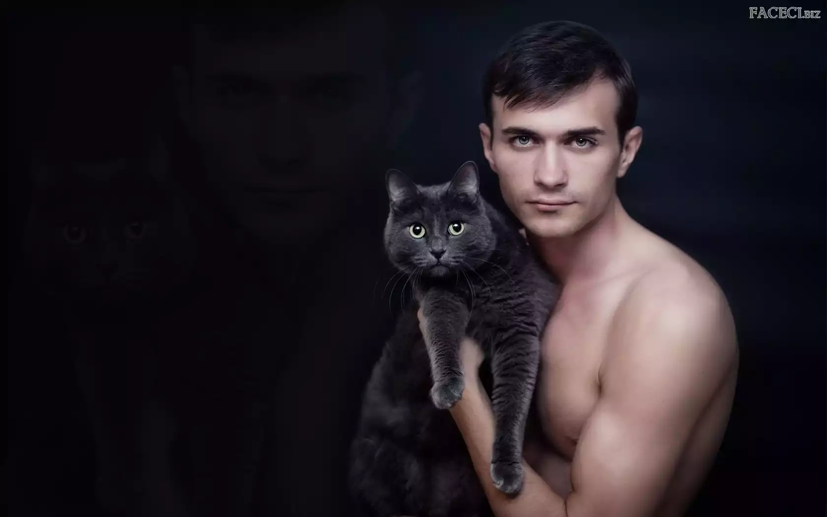 Nagi, Kot, Mężczyzna, Tors